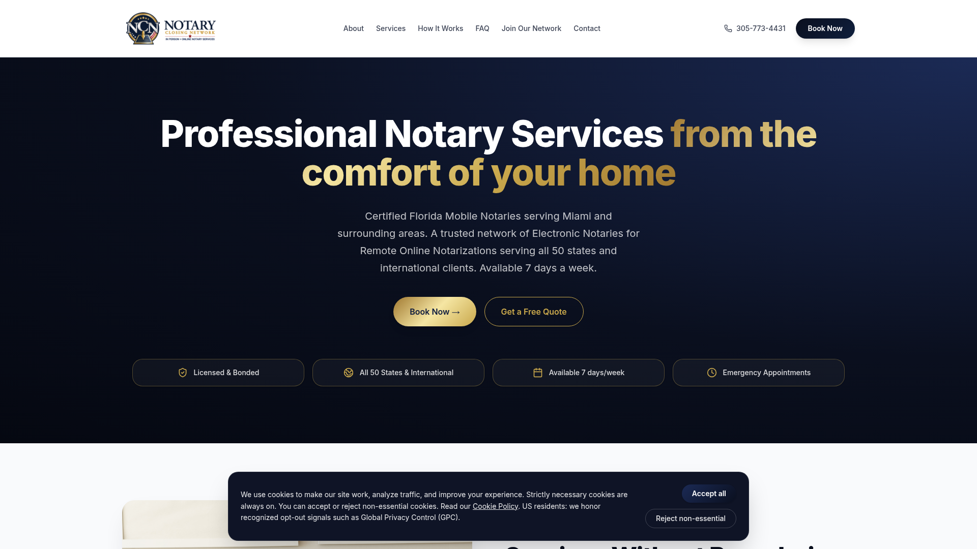 Notary Closing Network website preview